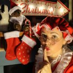 Mrs Christmas with stockings